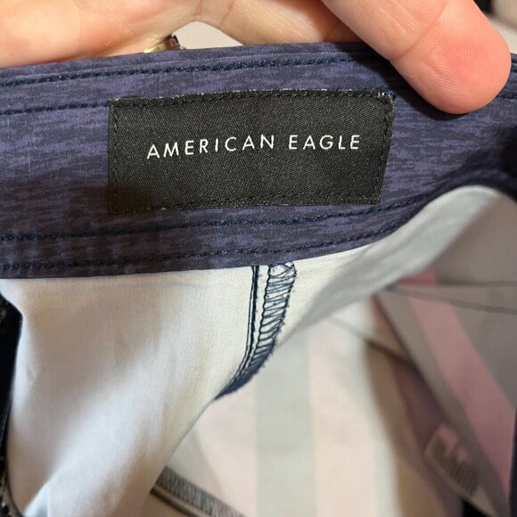 American Eagle Men's XL Board Shorts Striped Blue/Pink/Teal Drawstring - Picture 5 of 6